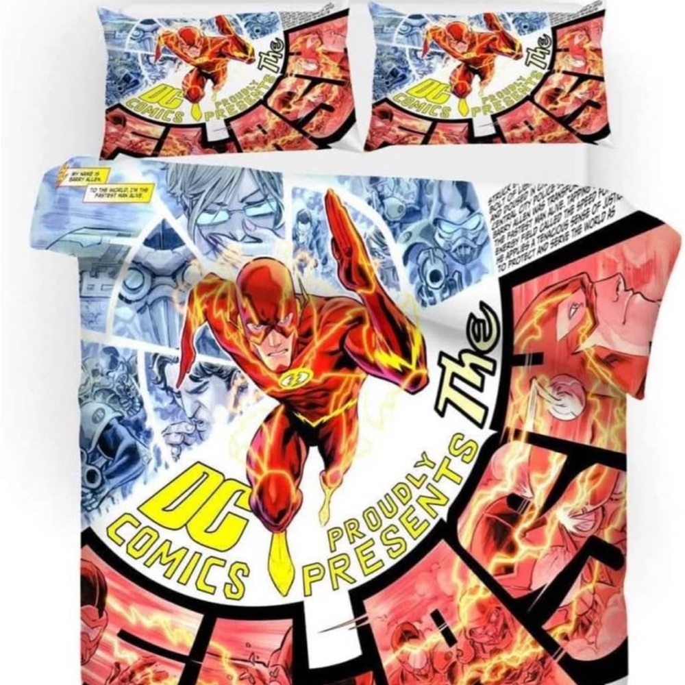 DC Comics Flash Duvet Cover - Red, Blue, and Black